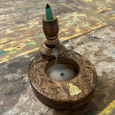 Brass Buddha - Small Mango Wood Backflow Incense Burner