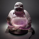 Laughing Buddha Lamp - Lavender Crackle