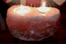 2 Hole Natural Salt Candle Holder - 1-1.5 kg