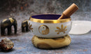 Yin & Yang Singing Bowl Set- White/Purple 14cm