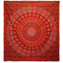 Red Peacock Mandala - Wall Hanging/Bedspread (200 x 230cm)