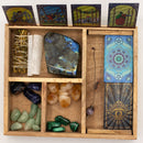 Four Section Tarot Box with Card Holder - Natural Cover