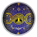Triple Leg Enamelled Ritual Bowl - Purple Triple Moon