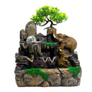 Elephants in Love with Crystal Ball, Light & Watermill - Water Fountain