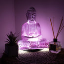 Meditation Buddha Lamp - Lavender Crackle