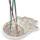 Polished Aluminium Large Hand Of Hamsa Incense Holder