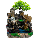 Elephants in Love with Crystal Ball, Light & Watermill - Water Fountain
