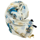 Evil Eye Protection Sari Pareo – White, Blue & Gold
