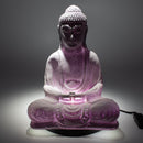Meditation Buddha Lamp - Lavender Crackle