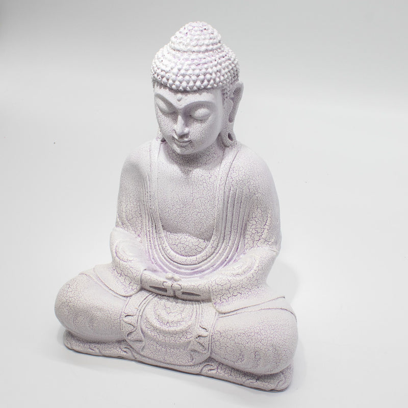Meditation Buddha Lamp - Lavender Crackle