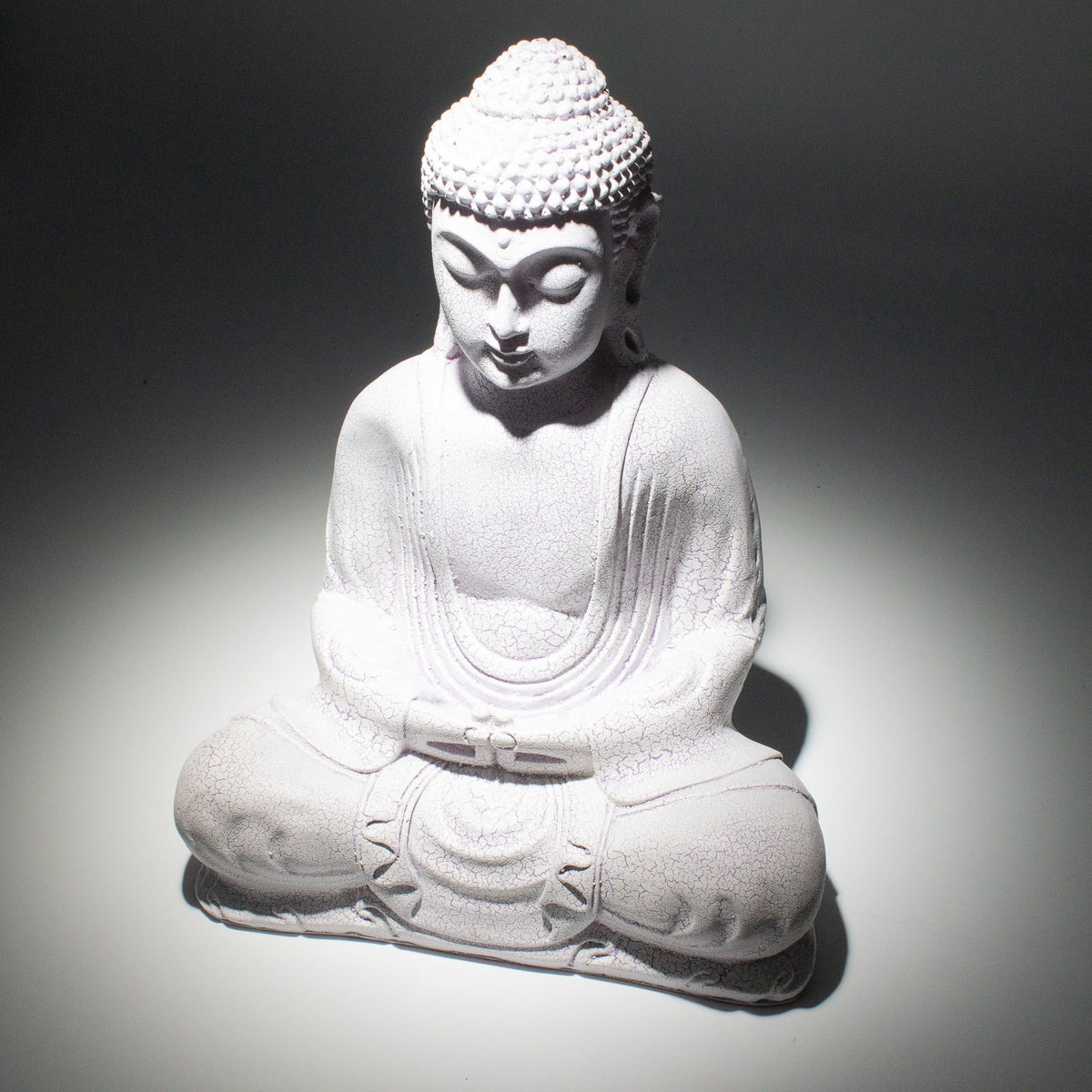Meditation Buddha Lamp - Lavender Crackle