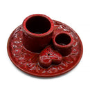 Red Palo Santo Stick & Smudge Holder - Mandala Design