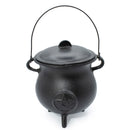 Large Cast Iron Cauldron with Pentagram Design