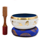 Yoga Moves Singing Bowl Set- White/Blue 14cm