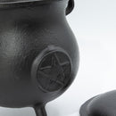 Large Cast Iron Cauldron with Pentagram Design