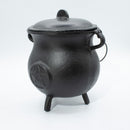 Large Cast Iron Cauldron with Pentagram Design