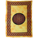 Yellow Flower of Life - Wall Hanging/Bedspread (130 x 200cm)
