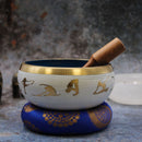 Yoga Moves Singing Bowl Set- White/Blue 14cm