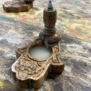 Hand Of Hamsa - Mango Wood Backflow Incense Burner