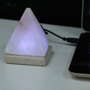 USB Pyramid White Himalayan Salt Lamp - 9 cm