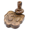 Ohm Symbol - Small Mango Wood Backflow Incense Burner