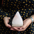 USB Pyramid White Himalayan Salt Lamp - 9 cm