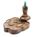Ohm Symbol - Small Mango Wood Backflow Incense Burner