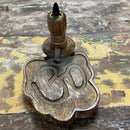 Ohm Symbol - Small Mango Wood Backflow Incense Burner