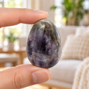 Chevron Amethyst Crystal Egg for Inner Peace, Intuition & Spiritual Growth
