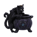 Black Cat Cauldron Backflow Incense Burner