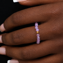 Peace & Positivity - Amethyst 3mm Crystal Bead Ring
