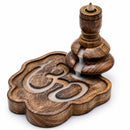 Ohm Symbol - Medium Mango Wood Backflow Incense Burner
