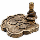 Ohm Symbol - Large Mango Wood Backflow Incense Burner