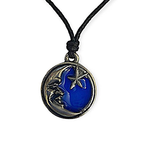 Moon and Stars Necklace - Pewter