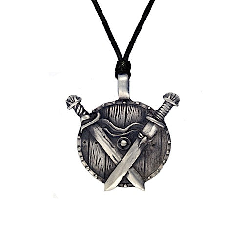 Shields And Swords Viking Necklace - Pewter