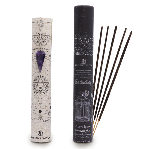 Ancient Witch Spell Incense - Seduction with Amethyst Pendulum Enchantment