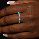 Truth & Authenticity - Turquoise 3mm Crystal Bead Ring