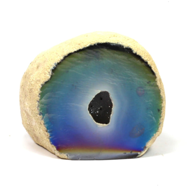 Aura Agate Geode With Cut Base (350g)