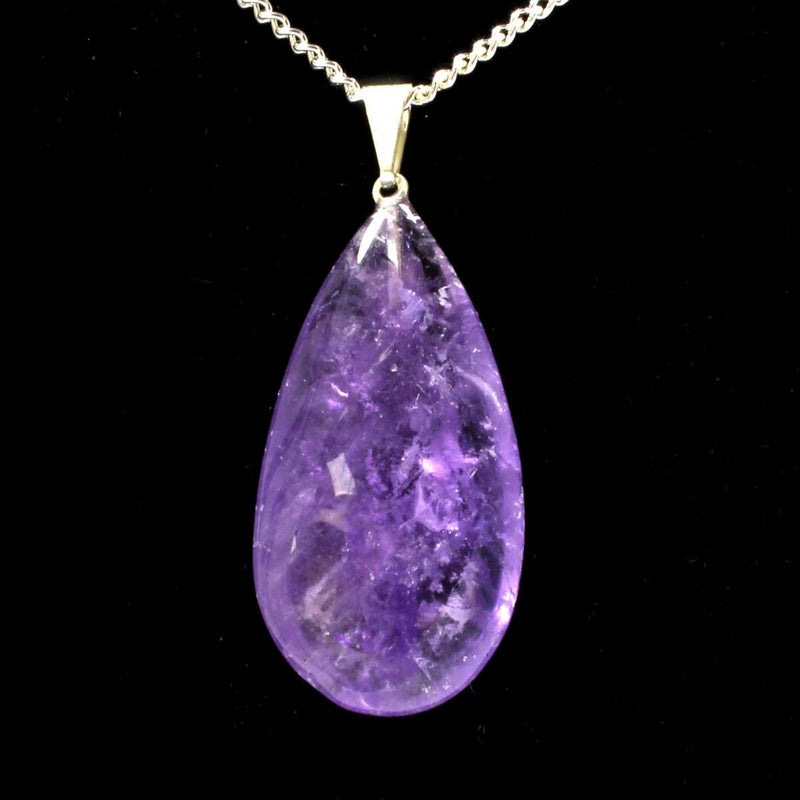 Amethyst Teardrop Pendant with Chain