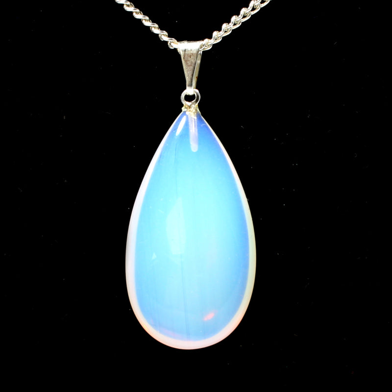 Opalite Teardrop Pendant with Chain