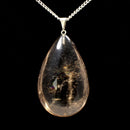 Smokey Quartz Teardrop Pendant with Chain