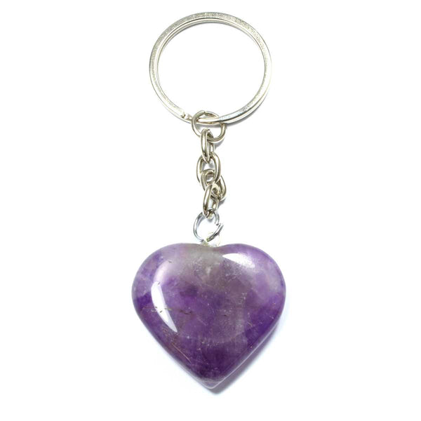 Amethyst Heart Keyring