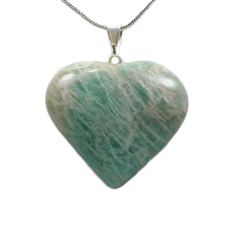 Amazonite Heart Pendant with Chain