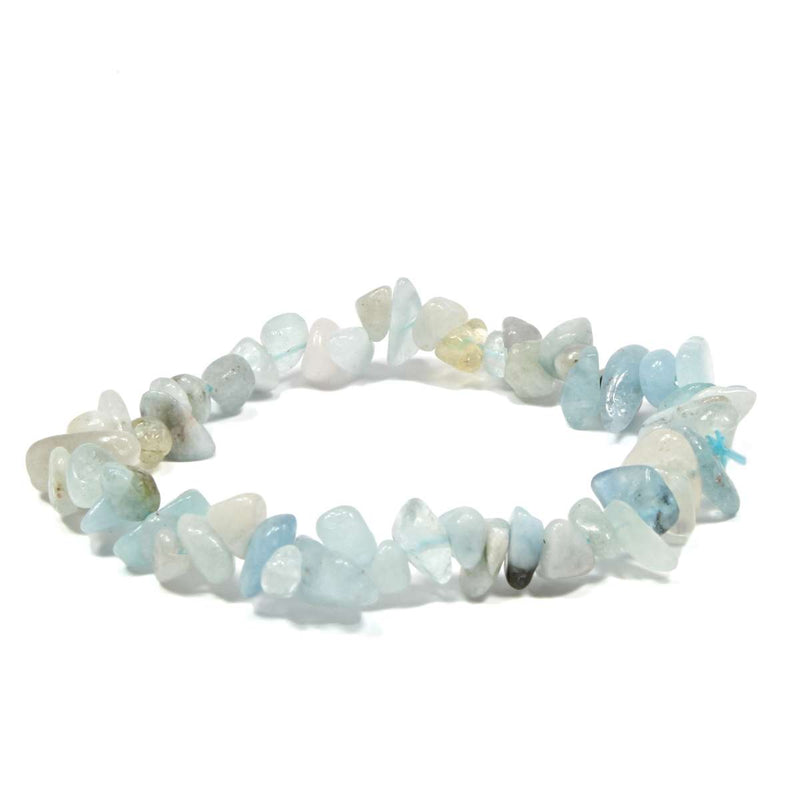 March Birthstone Bracelet - Aquamarine with Copper Peace Charm