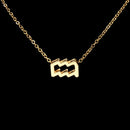 Aquarius Zodiac Gold Necklace