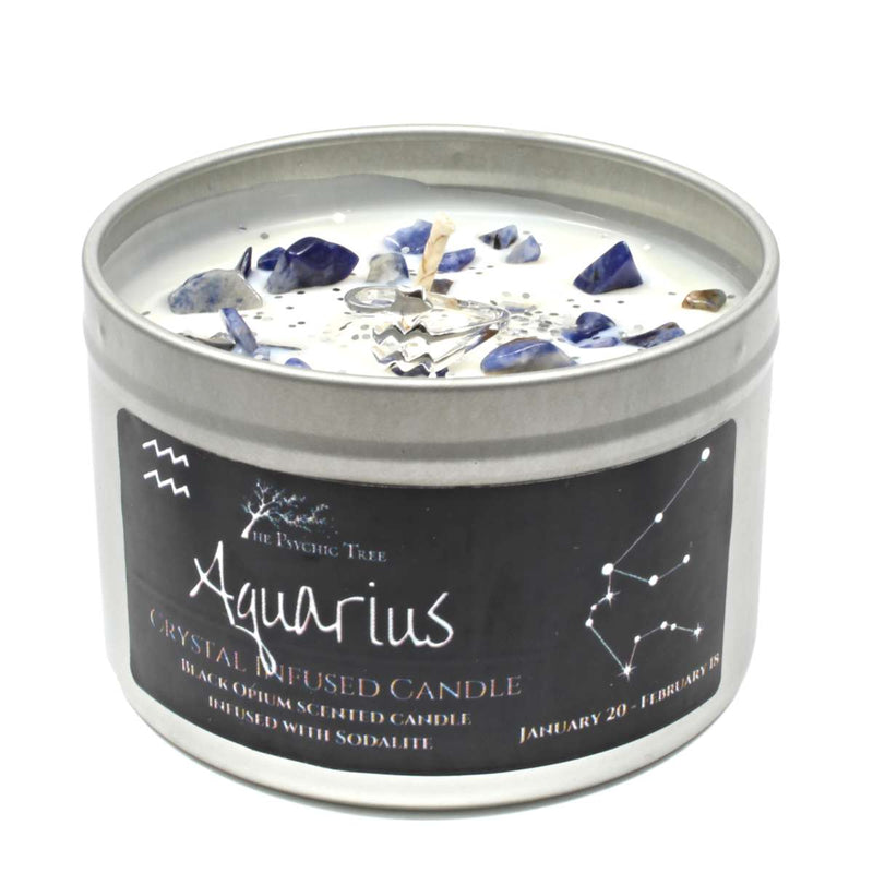 Aquarius - Crystal & Jewellery Scented Zodiac Candle