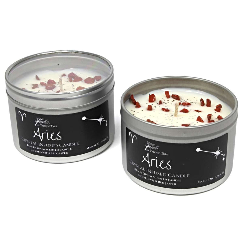 Aries - Crystal & Jewellery Scented Zodiac Candle