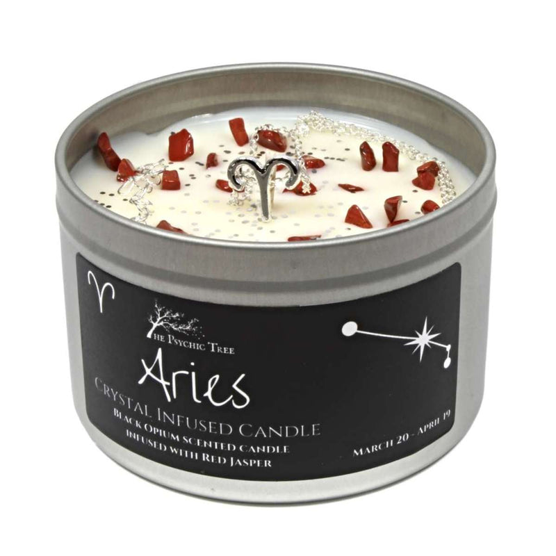 Aries - Crystal & Jewellery Scented Zodiac Candle
