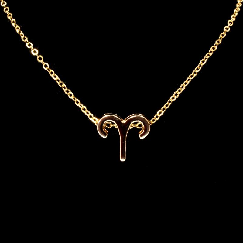 Aries Zodiac Gold Necklace
