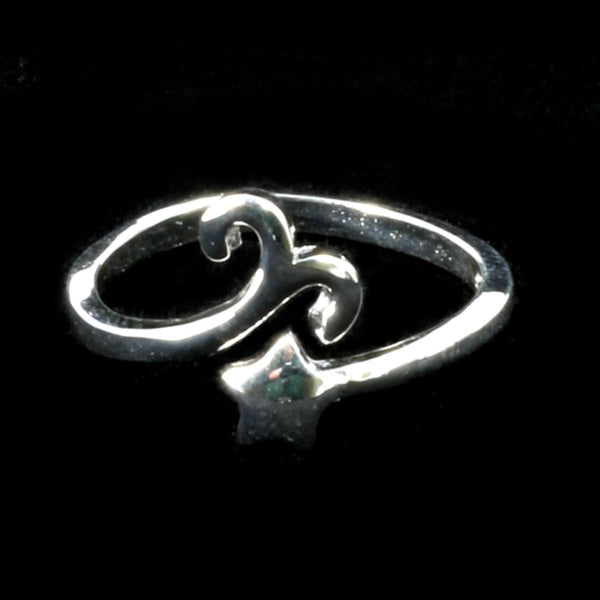 Aries Zodiac Ring - Sterling Silver